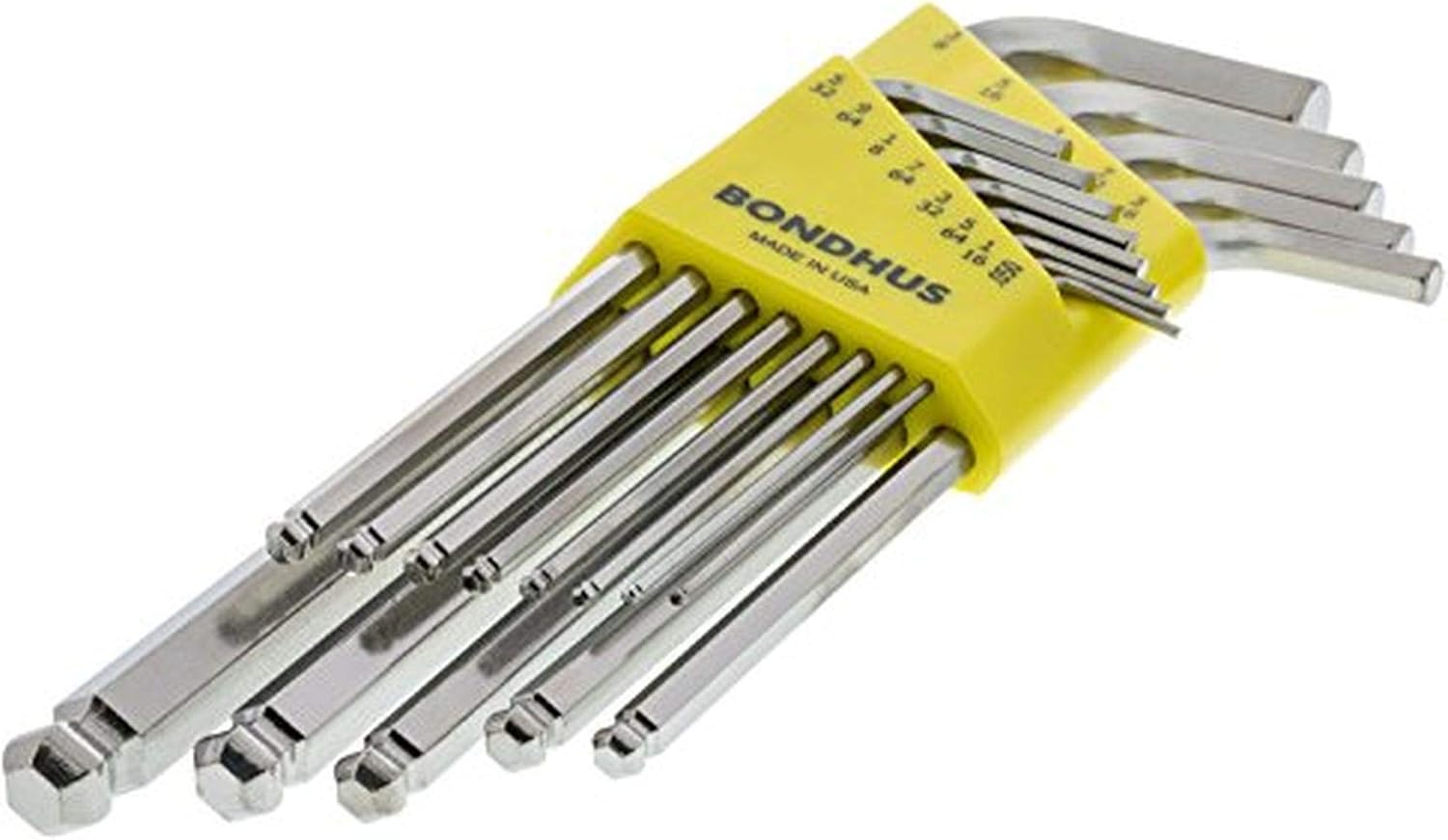 Bondhus 26999 Ball End Tip Hex Key L-Wrench Set w/BriteGuard, 22 Piece