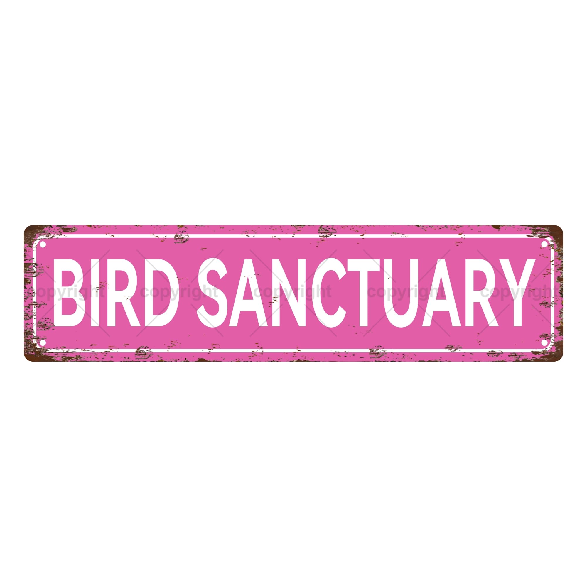 BIRD SANCTUARY Vintage Metal Tin Sign, Street Sign, Home Decor, Room Decor, Wall Decor, Bathroom Decor, Bar Decor, Cafe Decor, Garage Decor, 16 x 4 Inch โ image 1