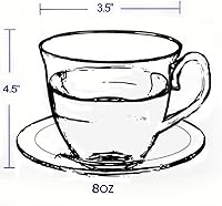 Vista 6 de Lorren Home Trends 230-1234 Tazas y platillos, talla única, rojo