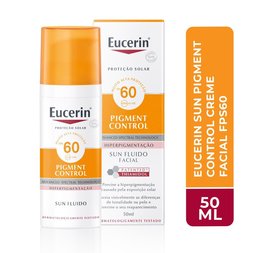 EUCERIN Protetor Solar Facial Antimanchas FPS 60 50ml, Pigment Control, Clareador, Proteção UVA, UVB e Luz Visível, Thiamidol em promoção! Veja a oferta e mais achadinhos de Proteção Solar 2 Hoje é o melhor dia para comprar EUCERIN Protetor Solar Facial Antimanchas FPS 60 50ml, Pigment Control, Clareador, Proteção UVA, UVB e Luz Visível, Thiamidol com aquele preço maroto! Promoção! Aproveite a oferta! 2
