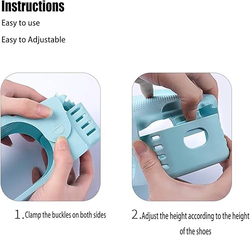 Miniatura 6 de Organizador de ranuras para zapatos, paquete de 24, apiladores de zapatos para un par de zapatos, apilamiento ajustable de doble capa para ahorrar