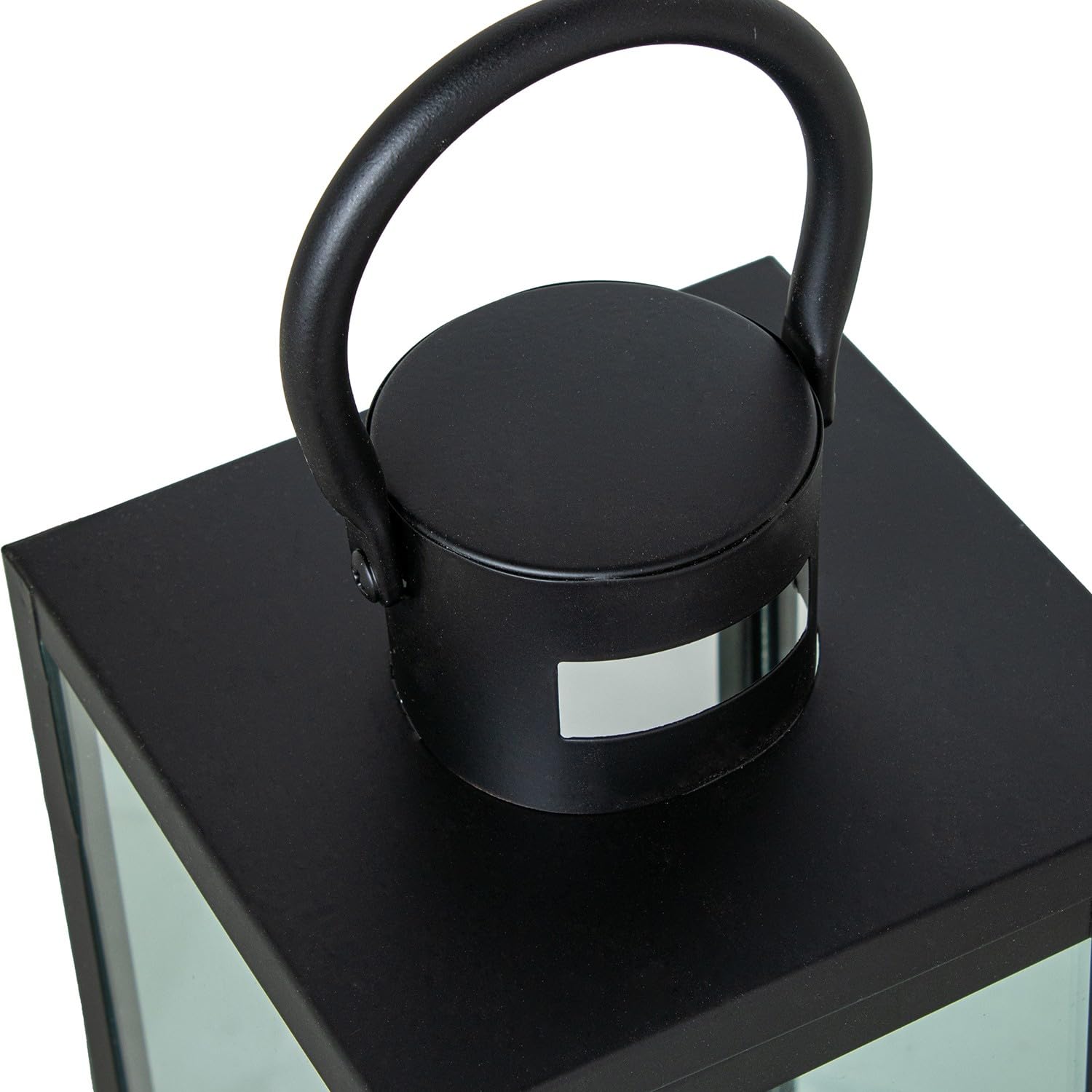 Set de 3 faroles portavelas de Suelo o sobremesa de Metal Negro 10x10x23+14x14x39+18x18x49 cm