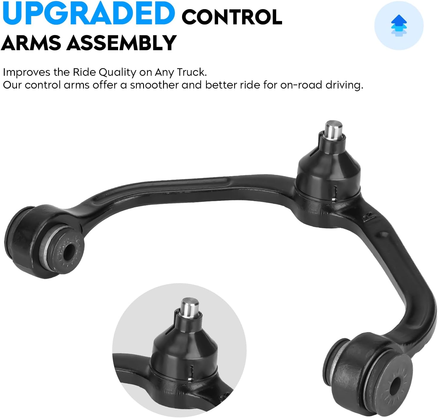 Front Upper Control Arm w/Ball Joint for Ford Ranger 98-11 RWD, Mazda B2300 01-10, B2500 98-01, B3000 98-07, B4000 98-03, 1 Piece Design with Coil Spring Suspension, Suspension Kit K80052 K80054