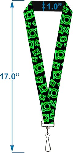 Miniatura 3 de Hebilla Abajo Cordón-1.0 "-Linterna Verde Eléctrica Logo Disperso Negro