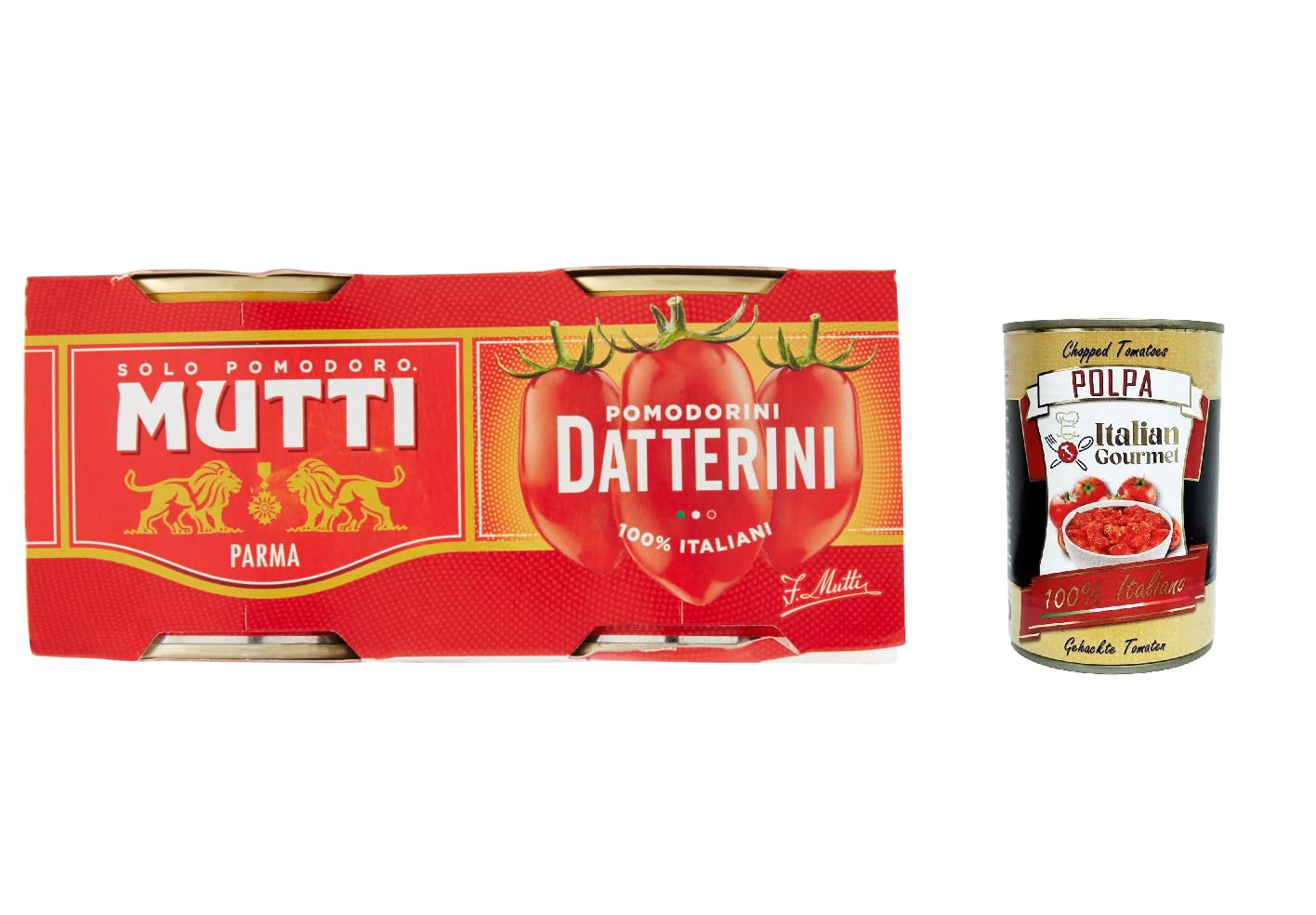 Italian Gourmet Pomodori Datterini Salsa Tomatensauce aus Italien 48 x 400g | Dolce e vellutata, ohne zugesetzte Konservierungsstoffe für schnelle, Gesamtnettogewicht 400 g + Kostenlos Polpa 400g