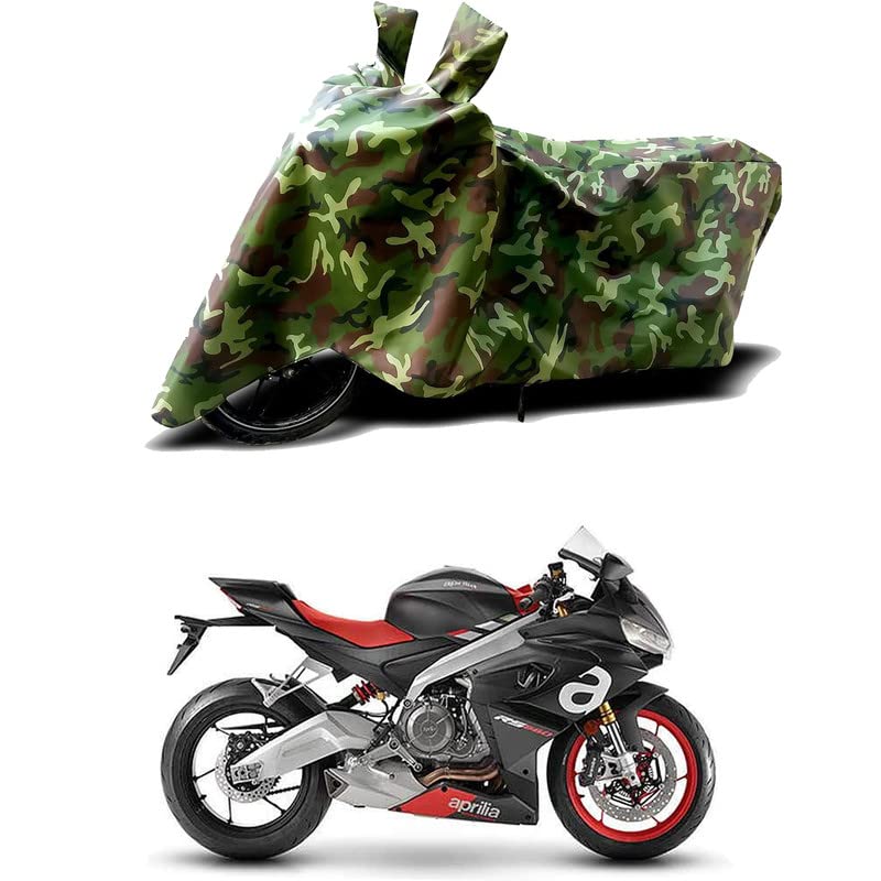 Image of 100% Water Resistant Full Bike Scooty Two Wheeler Body Cover Compatible for Aprilia RS 660 /UV-Rays /Heat Protection /Birds Dropping /Scratchproof /Dust Proof /Waterproof /All Varients[Green MJ]