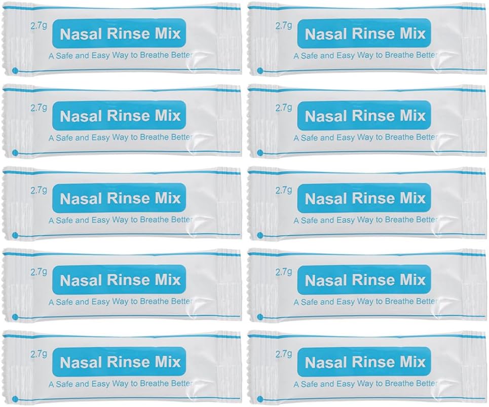 Beavorty 80pcs Saline Packets Nasal Salt for Nasal Wash Irrigation Systems Nasal Sinus Rinse Refill Packets Instant Nasal Wash Salt for Nasal Cleansing