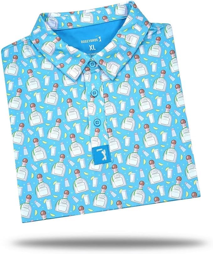 Bogey Bros - Funny Golf Polo Shirts – 4 Way Stretch Men’s Golf Shirts Short Sleeve, Golf Polos for Men with UPF 50 Protection