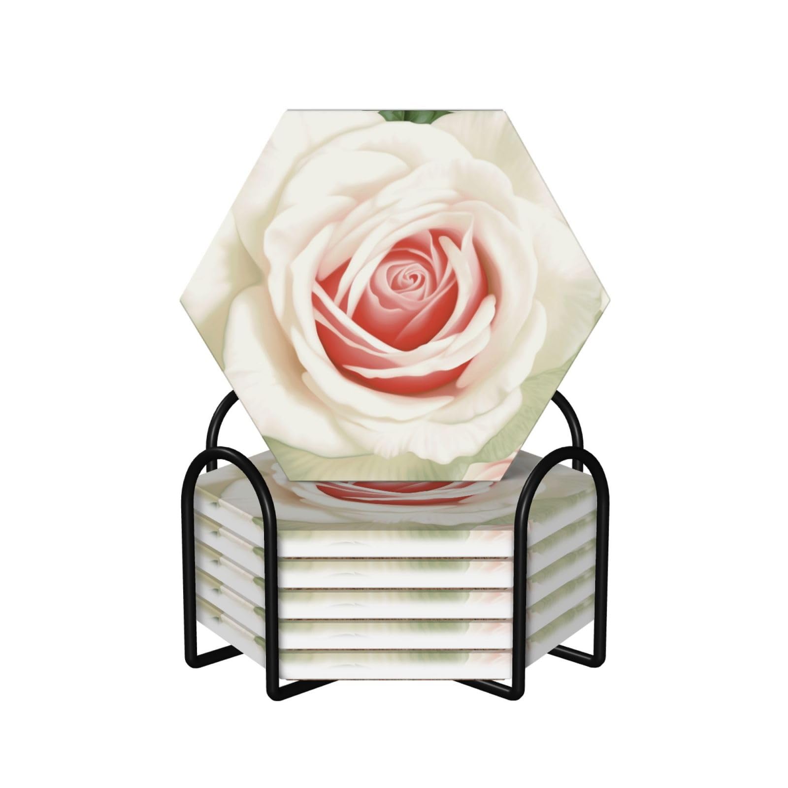 Dessous de verre céramique absorbant rose pour éviter les taches d'eau sur vos meubles