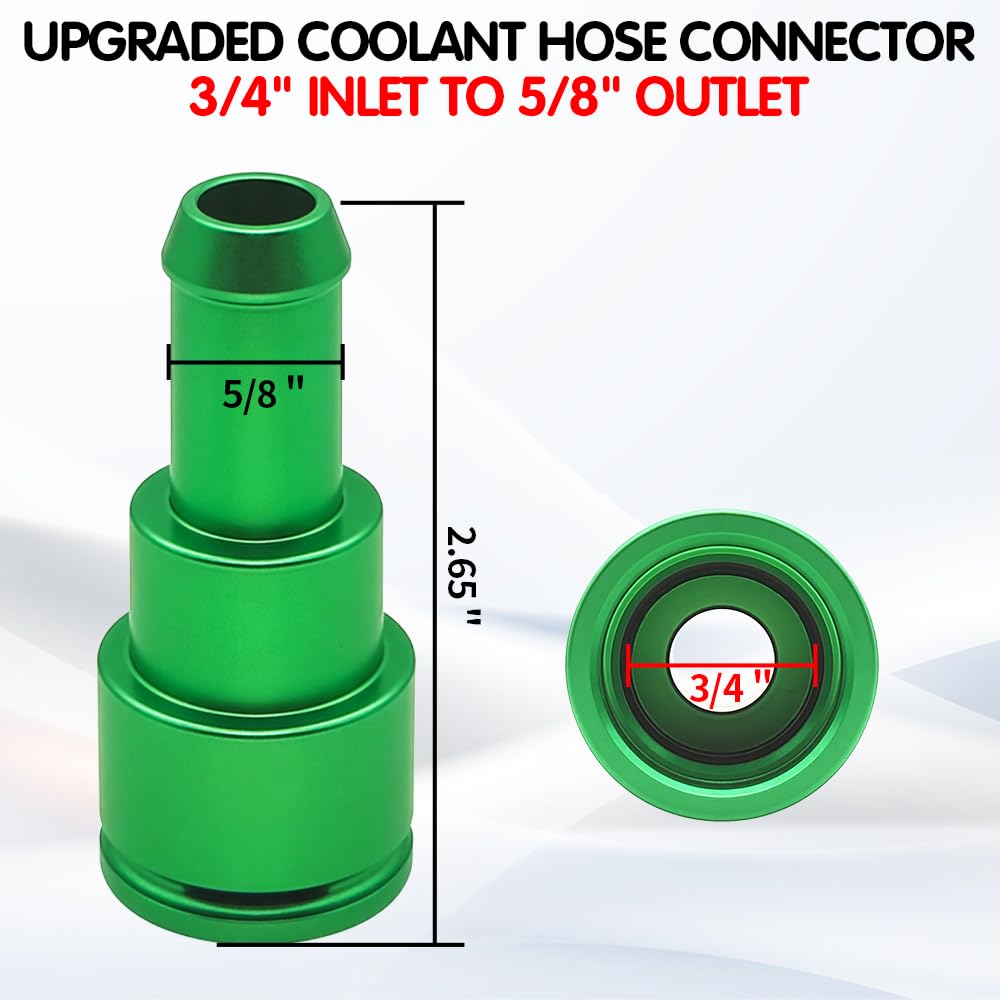 2 conectores de manguera de calefacción, conector de manguera de refrigerante de aluminio de 3/4 a 5/8 pulgadas, accesorio de manguera de núcleo de calentador para reemplazo 15032062 15151875