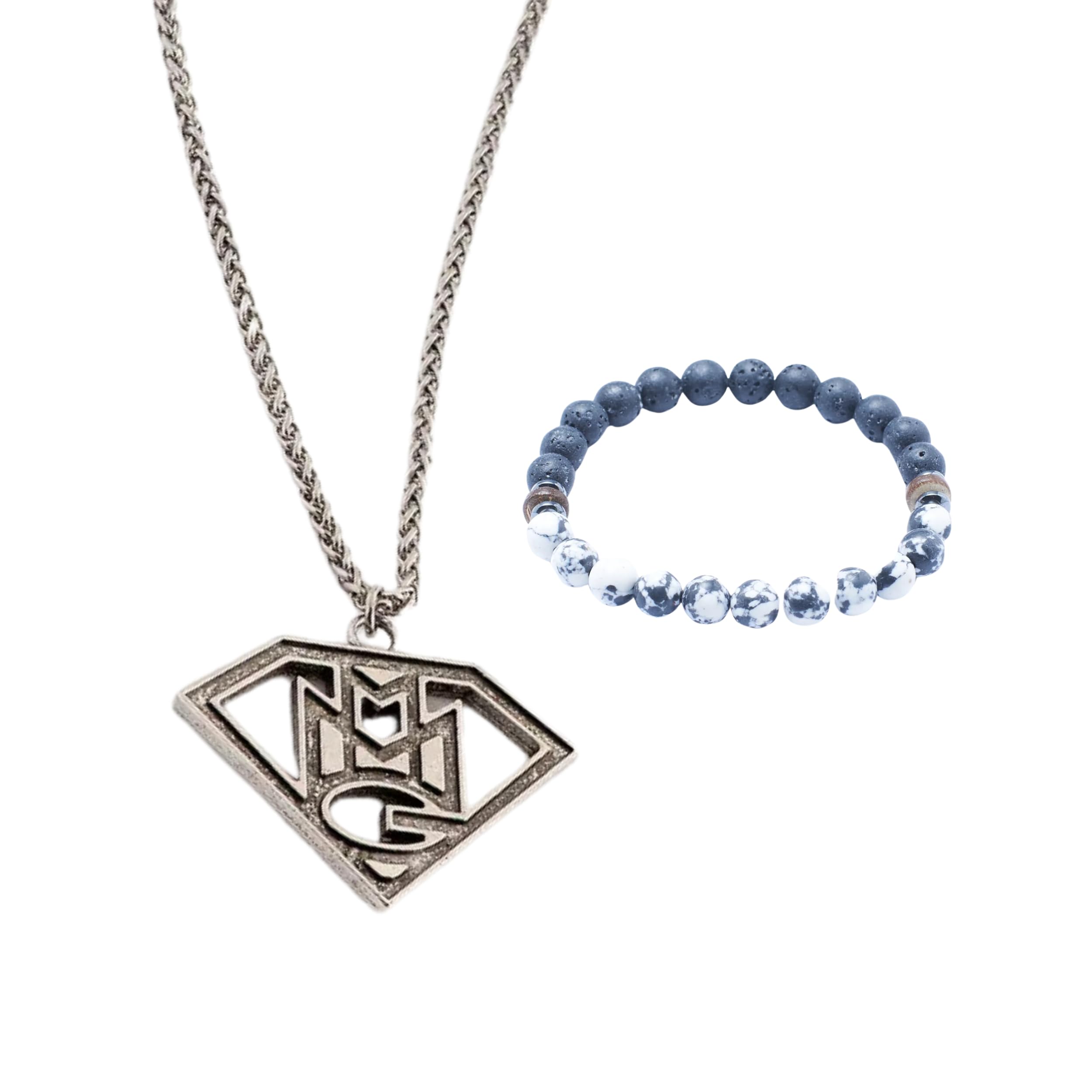 SALTY Alpha Natty Neck Chain & Master Healer Beaded Bracelet Jewellery Set for Men & Boys | Fancy & Stylish Mens Accessories | Aesthetic Jewelry | Combo Box for Man, Boyfriend, Husband & Brother | Gift for Diwali, Birthday, Anniversary & Engagement (B0D6KT82V3) Amazon Price History, Amazon Price Tracker
