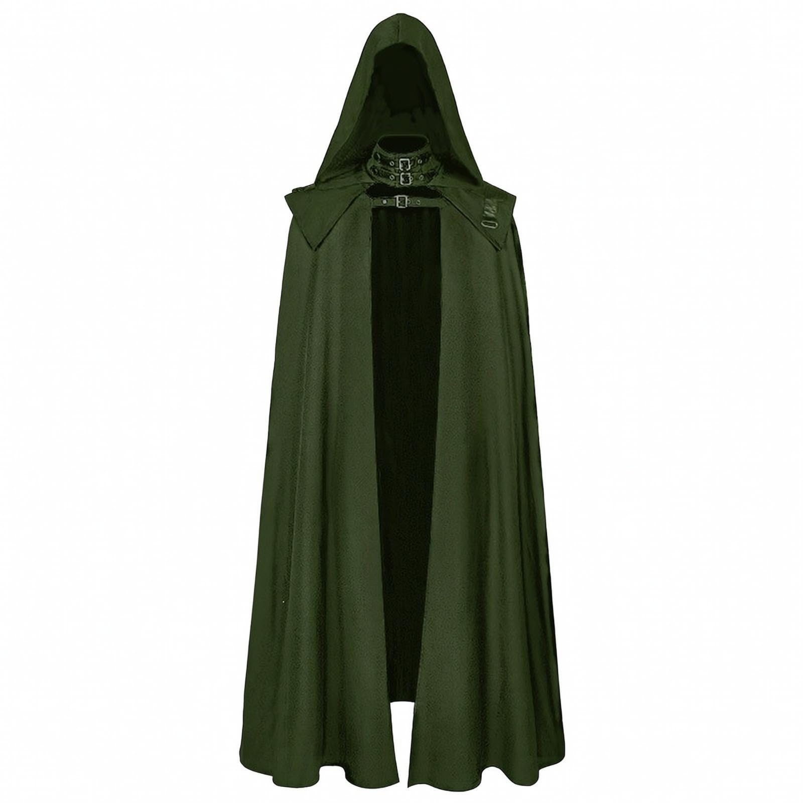 rockible Capa Cosplay Dramática Metalizado, Ajustable, Capa con Broche, para Festivales Góticos, Verde, 4XL