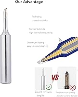 Vista 5 de Puntas para soldador, reemplazo de punta de soldadura 900M, kit de reemplazo de punta de soldadura para Hakko, estación de soldadura Radio Shack