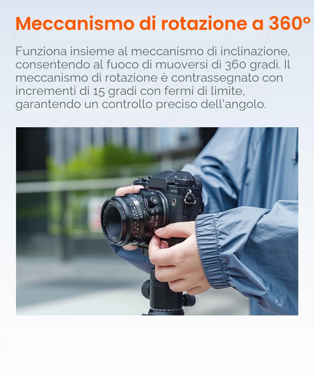 TTartisan Obiettivo F1.4 APS-C Tilt Shift da 35 mm per Canon RF, grande apertura e messa a fuoco manuale, compatibile con fotocamere Canon RF R7, R10, R50, R100, ecc.