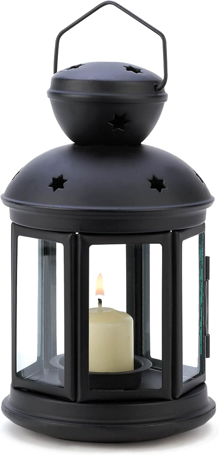 Zingz & Thingz Classic Farmhouse Collection Colonial Candle Lamp, 5x5x9.5, Black