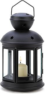 Accent Plus Zingz & Thingz Classic Farmhouse Collection Colonial Candle Lamp, 5x5x9.5, Black