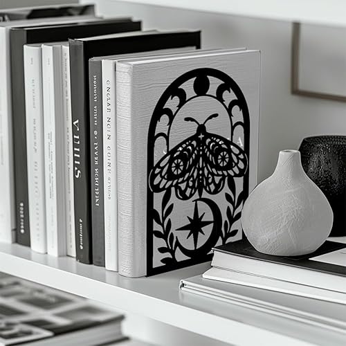 Miniatura 4 de Peacoblue Sujetalibros de metal para estantes, modernos tapones decorativos resistentes para libros de estudio, para oficina, escritorio, estante,