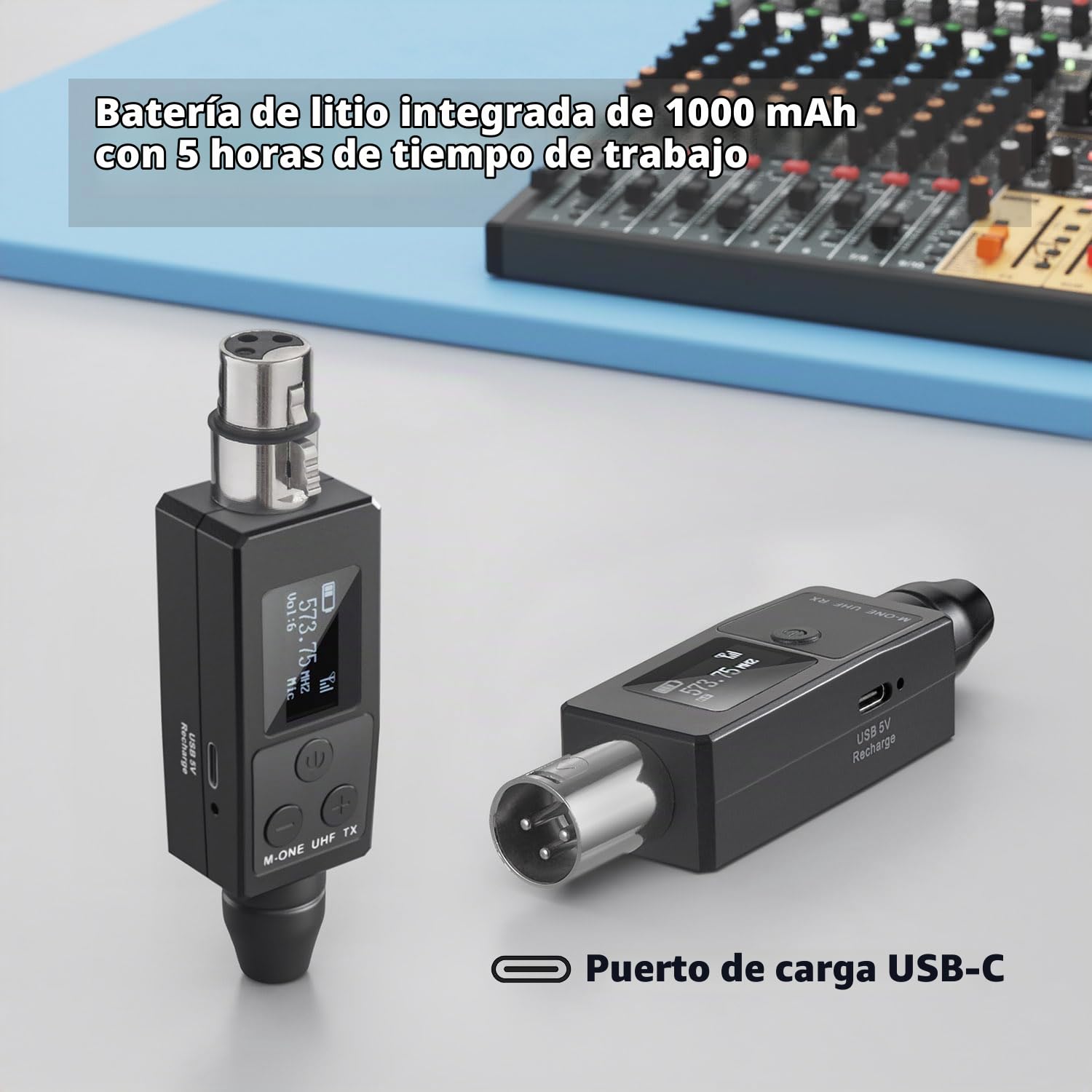 Sistema Inalámbrico UHF de Micrófono, Transmisor y Receptor XLR Inalámbrico para Micrófono Dinámico, Micrófono Condensador, Mezclador de audio, Sistema PA