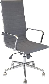 Semper Office Chrome Executive Chair & Ergonomic Adjustable Office Chair Design & 360 Degree Rotatable, Wheeled and Armrested Design Anthracite