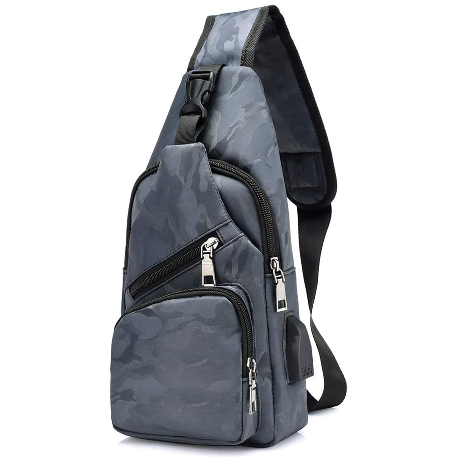 flintronic Zaino Monospalla Sling Bag, Borsa a Spalla Uomo, Borsello Tracolla (includere 1 Cavo USB)