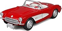 Vista 1 de Kit de automóvil fundido a presión Maisto, línea de montaje 1957 Chevrolet Corvette, escala 1/24, rojo