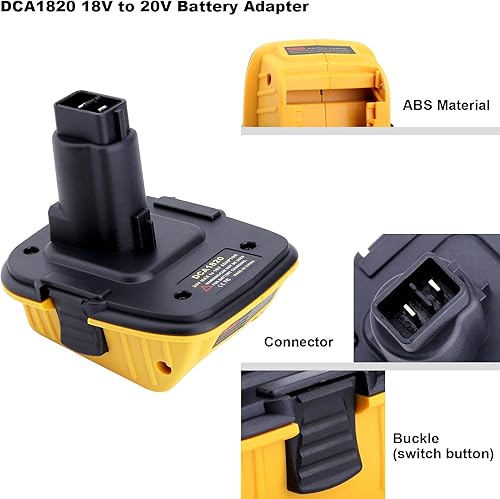 Miniatura 6 de Paquete de 2 adaptadores DCA1820 compatibles con batería Dewalt 20V MAX a batería XRP de 18 V, adaptador de batería de 18 V a 20 V compatible con