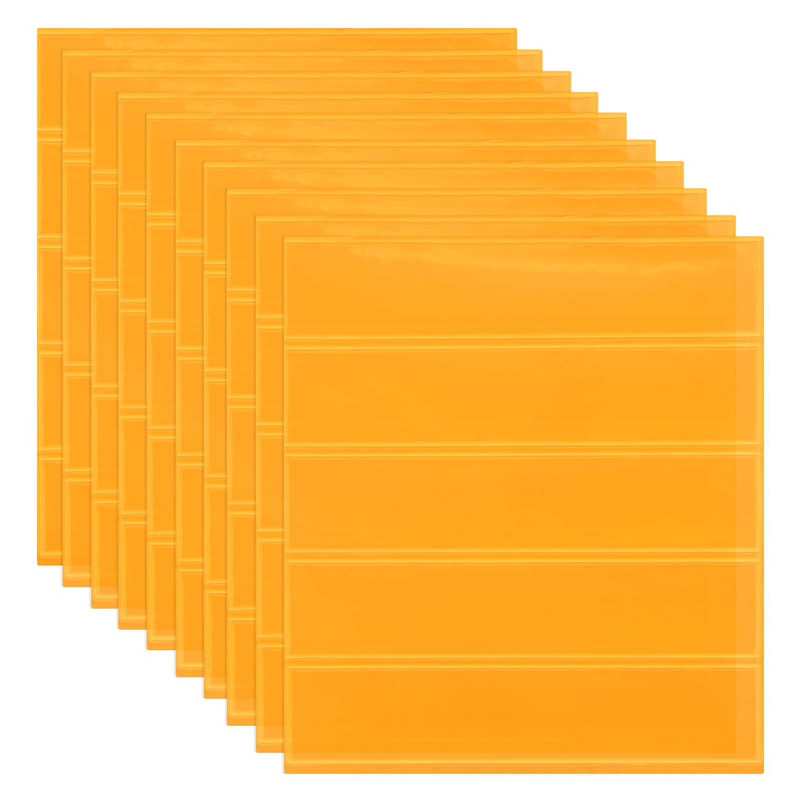 PATIKIL Hard Hat Reflective Stickers, (5 x 6 Inch, Orange Yellow) (50 Pcs), Retro Reflective Safety Tape Durable Adhesive Helmet Stickers, Suit for - Hard Hats/Helmets/Mailboxes
