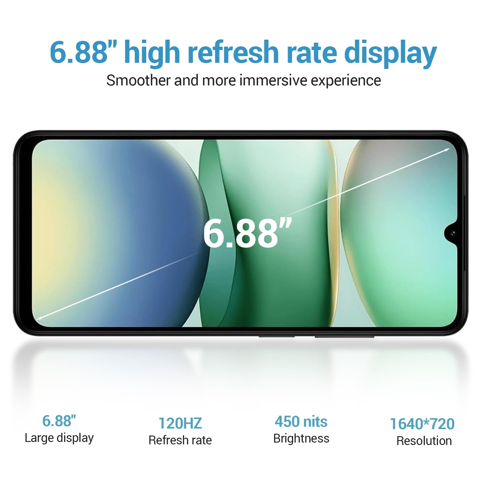 XIAOMI Redmi A5 Smartphone 6.88" HD+ 120Hz 4GB+128GB | Dual SIM 4G+ microSD | Batteria 5200mAh | Fotocamera 32MP | Senza Caricatore - Verde