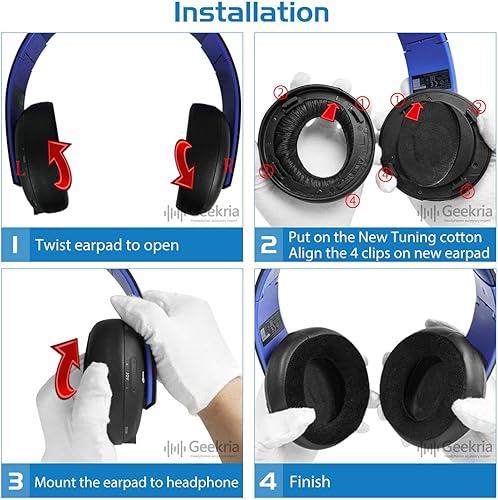 Miniatura 4 de Geekria Juego suave de almohadillas y diadema, compatible con auriculares Sony PlayStation Gold Wireless/PS4/PS3/PSV, piezas de reparación