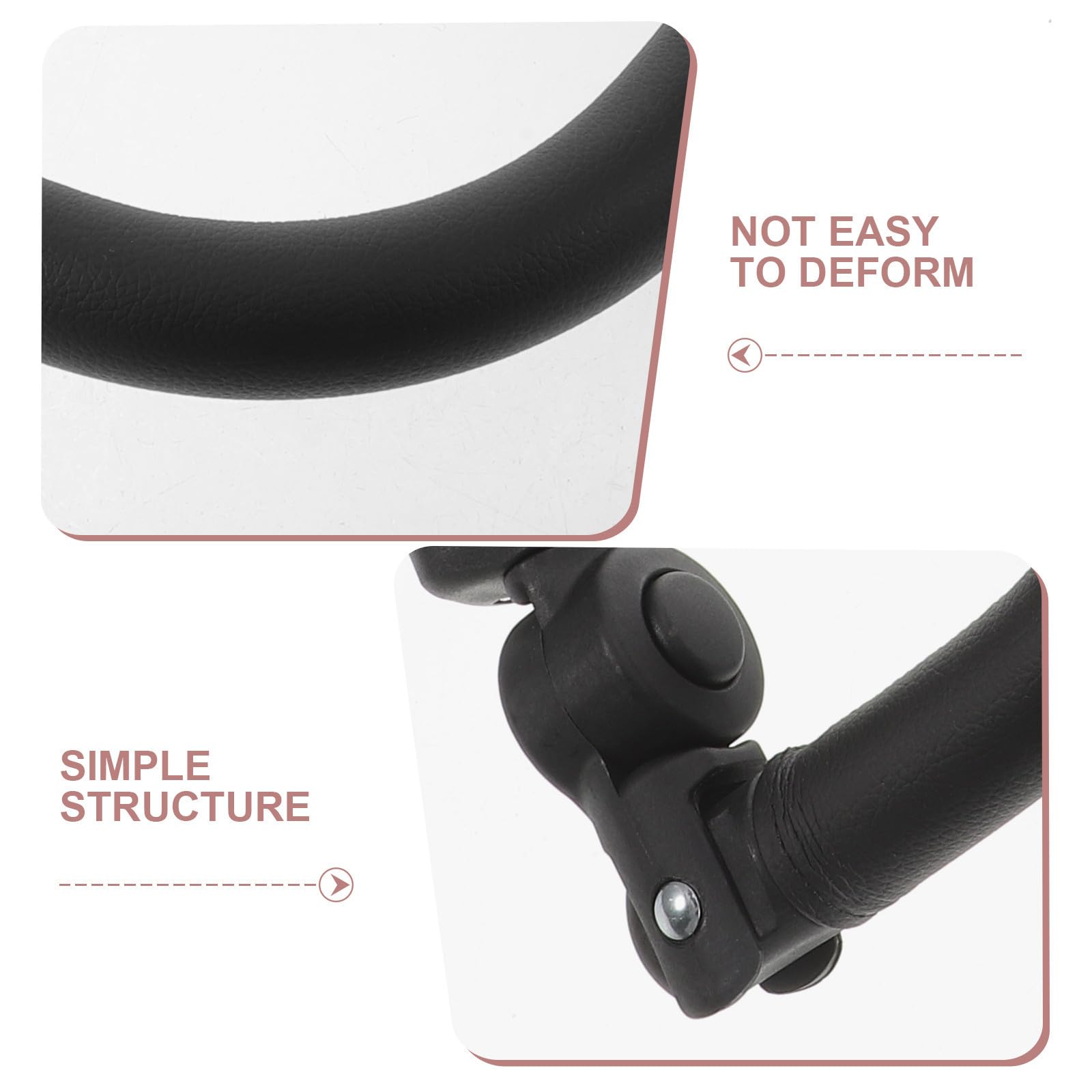 TOYANDONA Accoudoir de Poussette en Pu Noir Protection Anti-chute et Poignée Sécurisée, Pliable sans Retirer, pour Sorties Bébé et Tout-petits