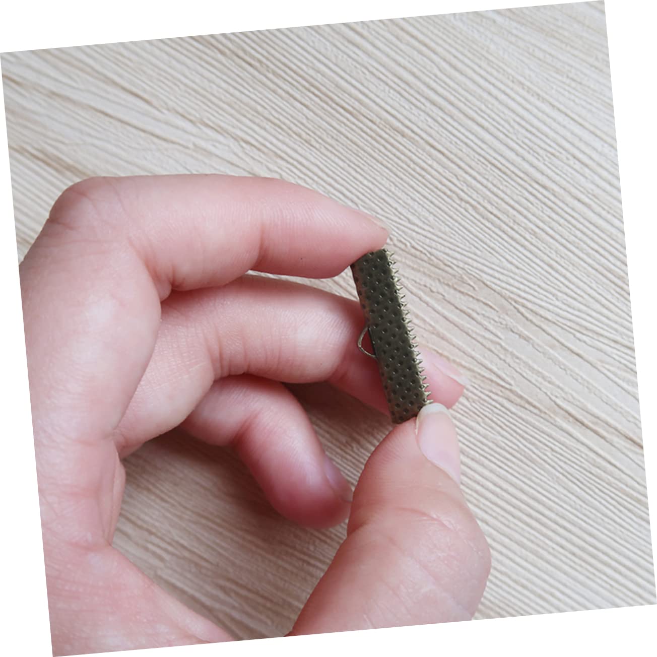 COHEALI DIY Jewelry Making Supplies 100pcs Plated Ribbon Ends Fastener Clasps Textured Crimp End Clamps