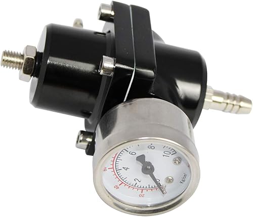 Miniatura 2 de Regulador de presión de combustible universal ajustable con manómetro 0-140 PSI equipo de manguera