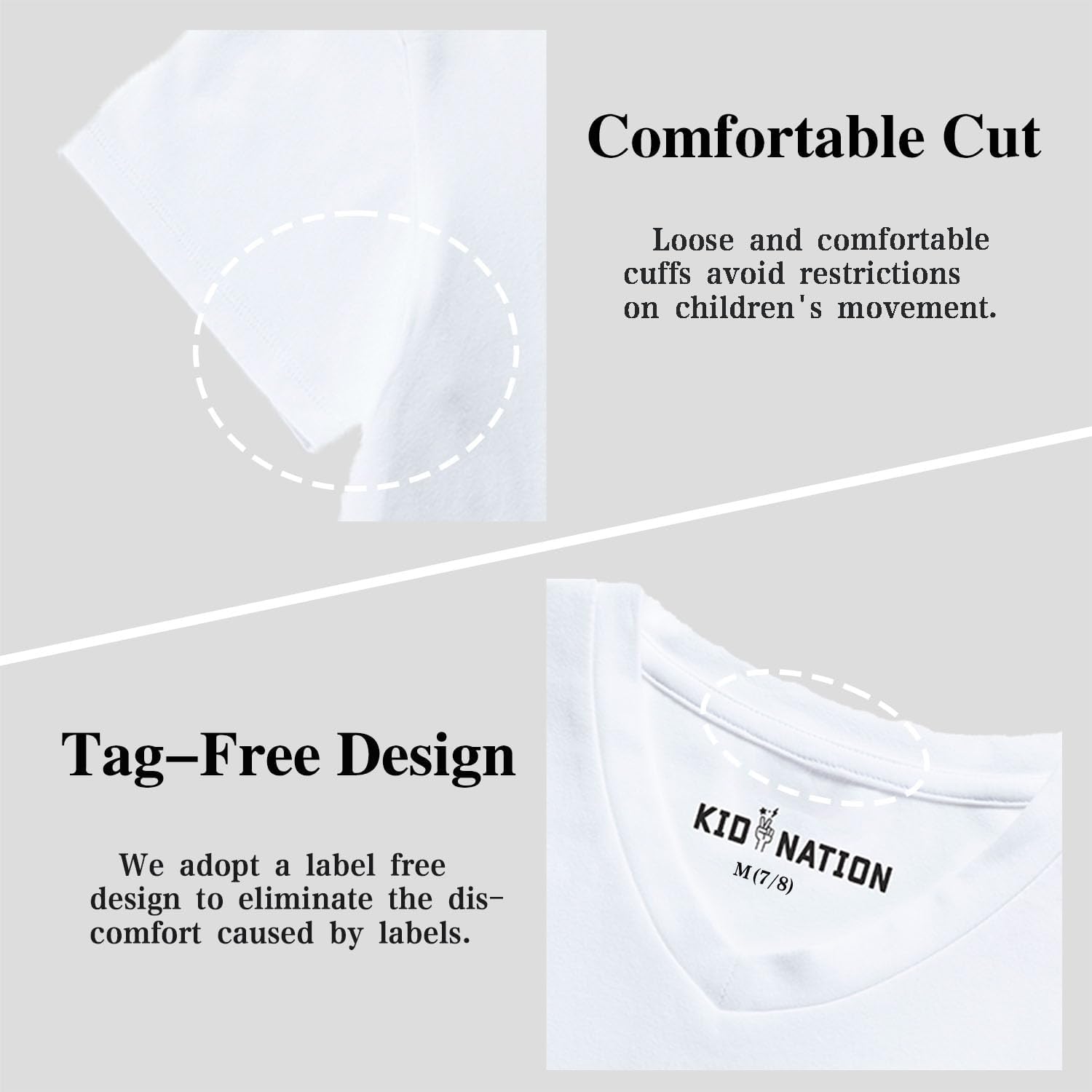 Kid Nation Boys T Shirts Kids Unisex Soft Cotton Tshirts Short Sleeve V Neck Girls Tee Shirts - Image 4