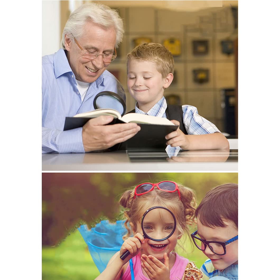 20X Lupa Grande Lupa de Mano Personas Mayores Niños Lectura Lente de Vidrio óptico Alta claridad con Mango de Goma Suave Antideslizante for Lectura, Pasatiempos, reparación, OBS 130 mm Lupa (Si