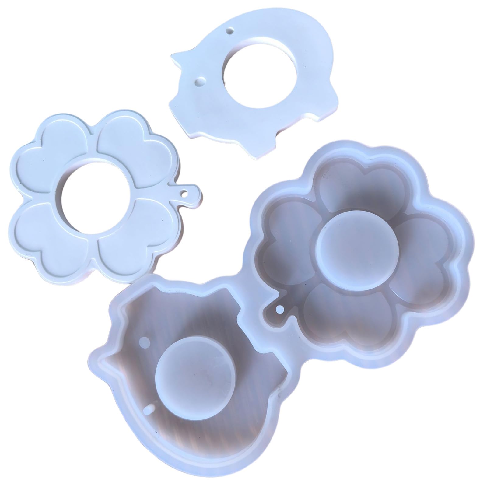 ordinarYone Chocolate Holders Mould Keychains Silicone Resin Mold Four Clovers Epoxy Mold for Tages Charm Pendants Making