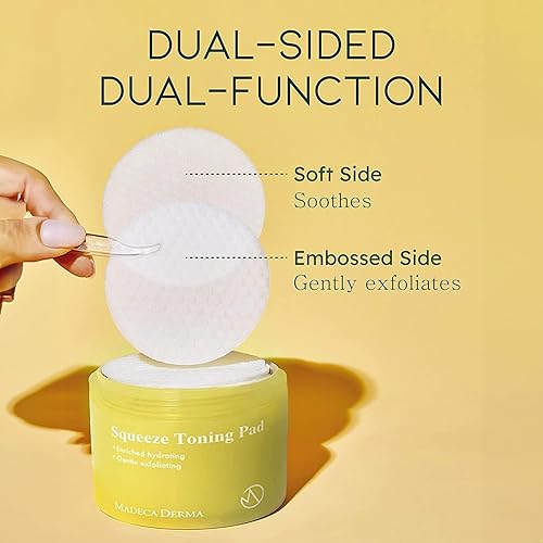 Miniatura 4 de Madeca Derma Squeeze - Almohadilla facial tonificante para mujer, hidratación enriquecida y exfoliante suave, esencia de tóner de pH bajo con