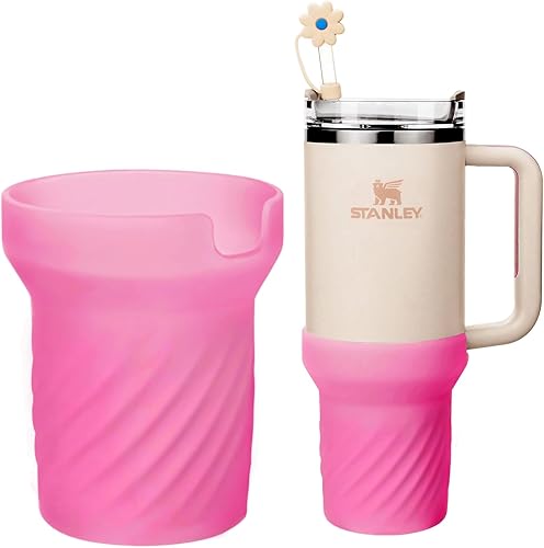 Botas de silicona para Stanley Cup de 40 onzas. Las botas se adaptan a vasos Stanley de 40 onzas con asa, funda protectora de copa para Stanley con