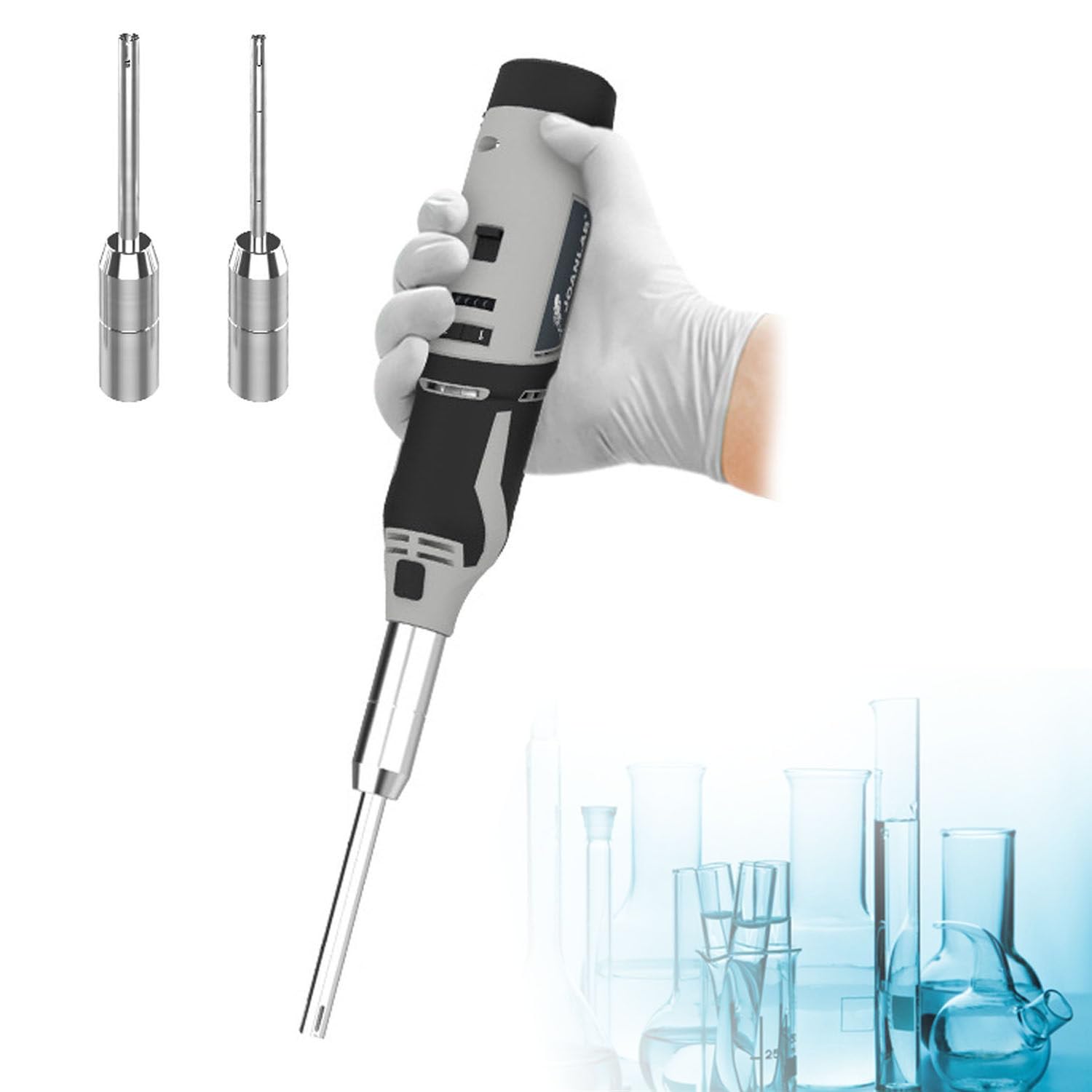 Homogeneizador de tejidos de mano, mezclador disruptor celular ajustable de 6 velocidades con cabezales de trabajo de 6 mm, 8 mm, 10 mm para emulsionar y moler, capacidad de 0,5 a 250 ml