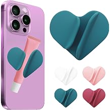 Phone Lip Gloss Holder, Self-Adhesive Heart Shaped Gloss Bracket,Sea Blue