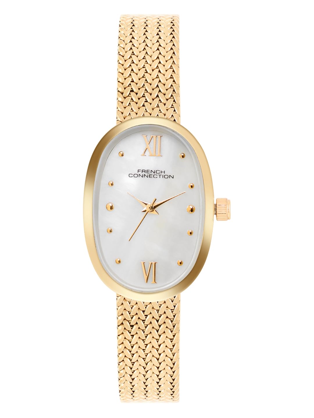 french connection MOP Silver Oval Dial | Stainless Steel Strap Watch for Womens FCN0126GM-picture-33