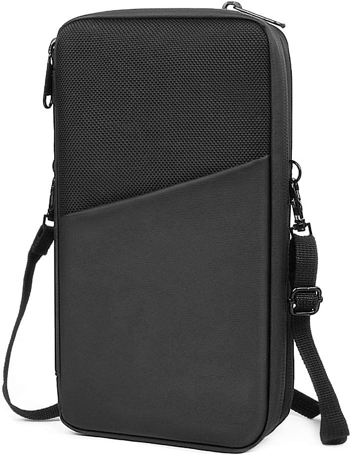 Nylon Passport Wallet with Shoulder Strap/Stylish Travel Wallet for Family Passport Holder/Gifting for Birthday/Christmas/New Year/Thanksgiving (Black, Pack of 1)