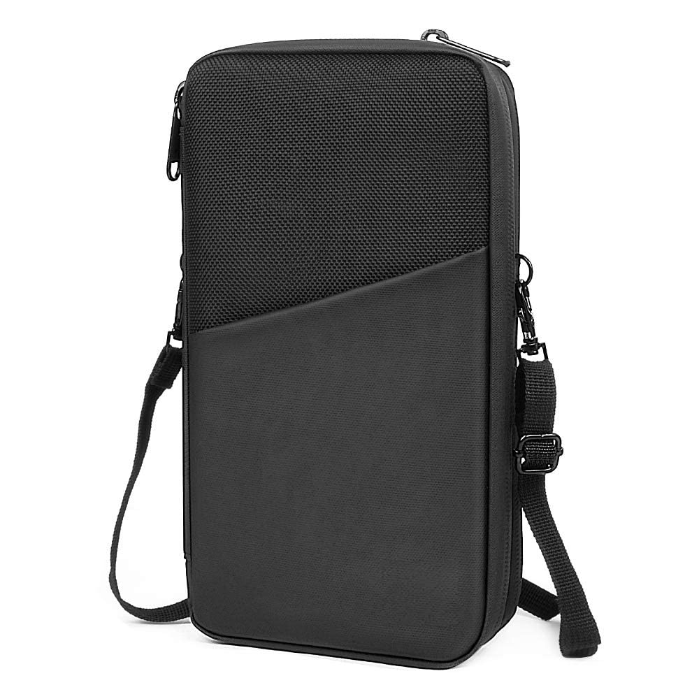 Nylon Passport Wallet with Shoulder Strap/Stylish Travel Wallet for Family Passport Holder/Gifting for Birthday/Christmas/New Year/Thanksgiving (Black, Pack of 1)