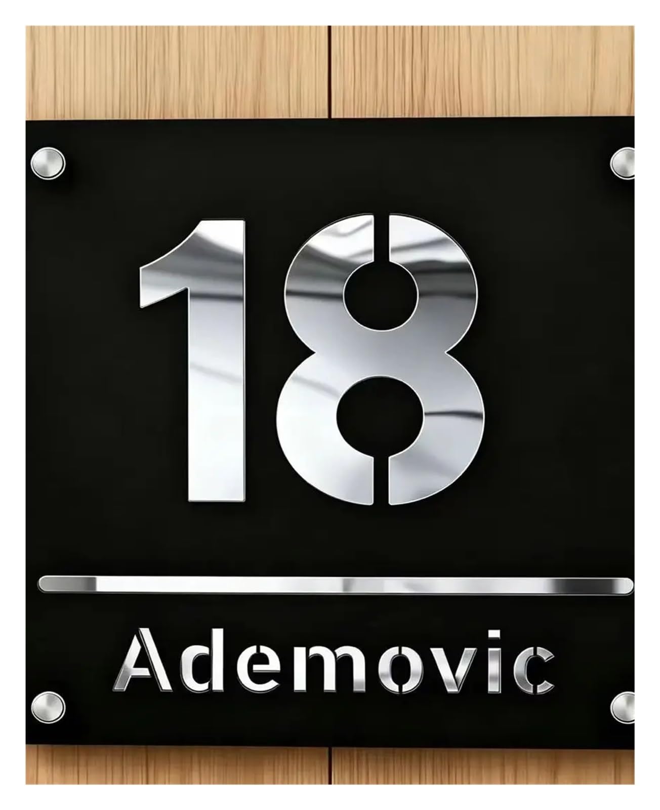 Acrílico 3D Con Clavos En El Exterior O Placas De Dirección, Carteles Casa, Familia, 1 Ud(Black and white,40x40)