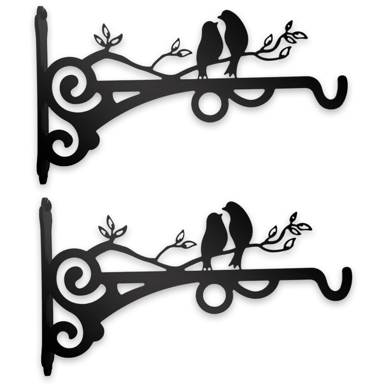 Vxcvzv 2PCS Heavy Duty Hanging Basket Brackets,Wall Mounted Plant Hangers for Gardens/Patios/Concretes Black Multi Use Hooks for Bird Feeders/Lanterns/Wind Chimes