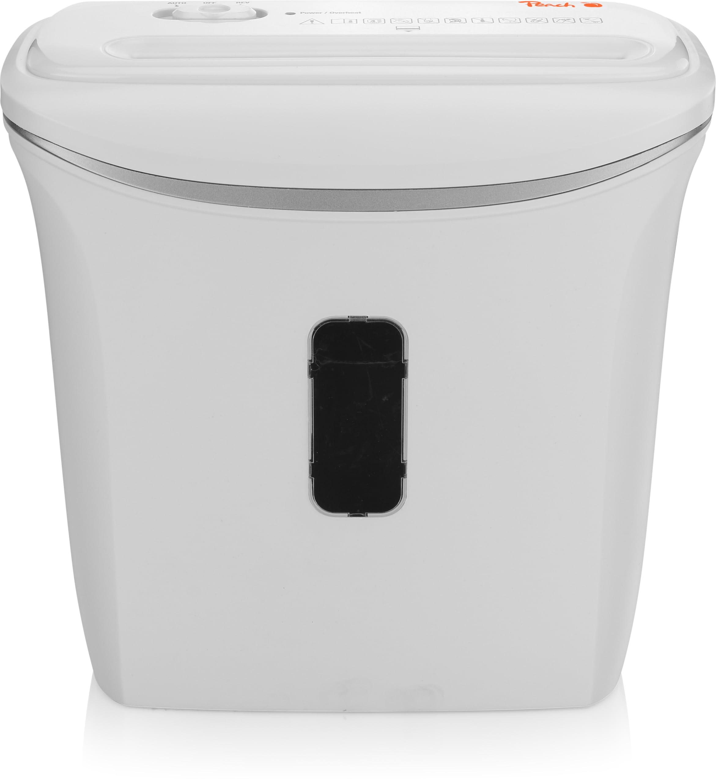 Peach Distruggidocumenti microtaglio – 4 fogli – 12 litri/130 A4 – solo 2 x 14 mm dimensione particelle (P-5) – A4 circa 2200 particelle – conformità DSGV – silenzioso solo 65 dB(A) – PS600-06A
