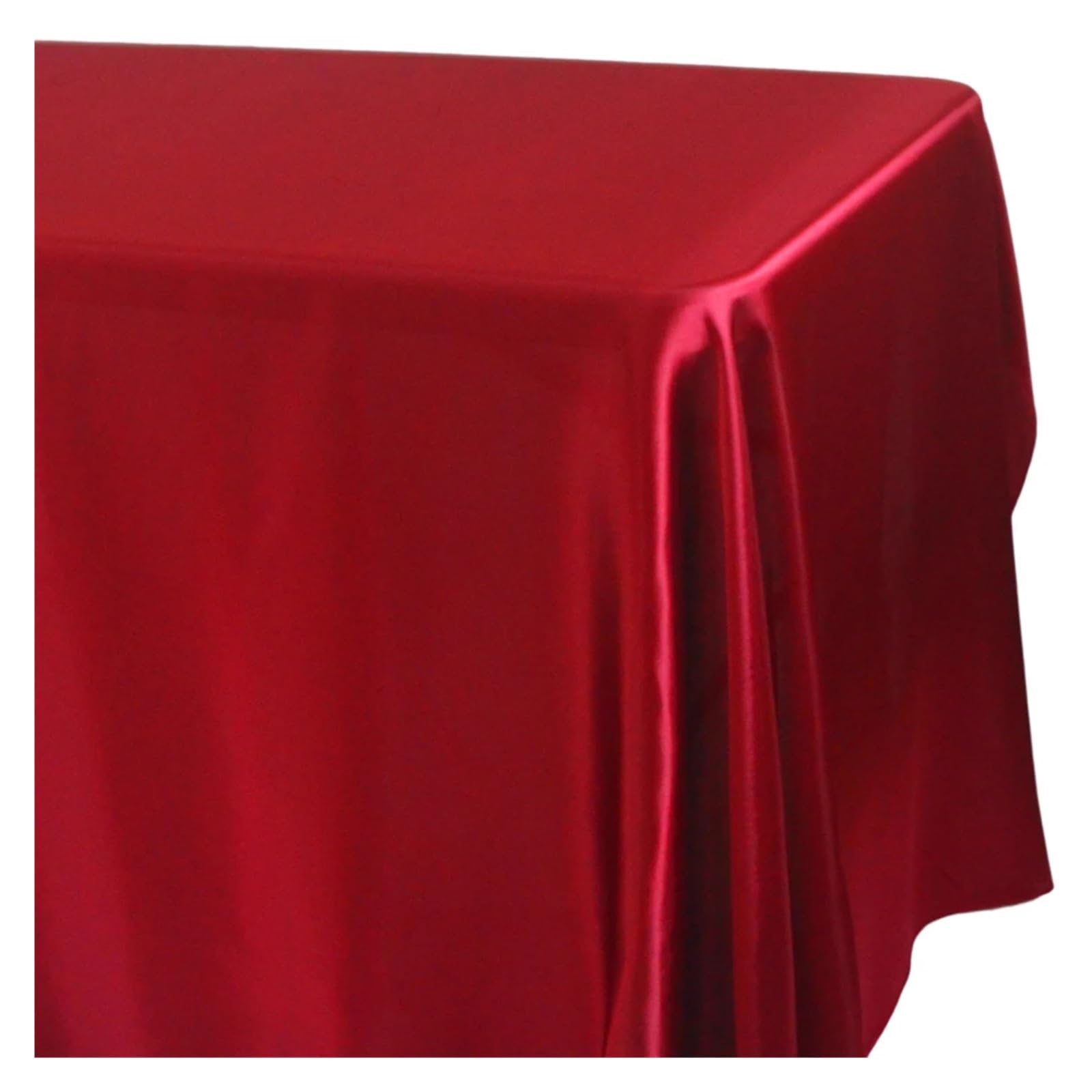 LOPJGGYF 145x180cm Rectangle Satin Tablecloth Overlays Wedding Mariage Party Decoration Restaurant Dining/Coffee Table Cloth for Wedding Banquet Party Events(Wine Red,145x100cm-57x39inch)