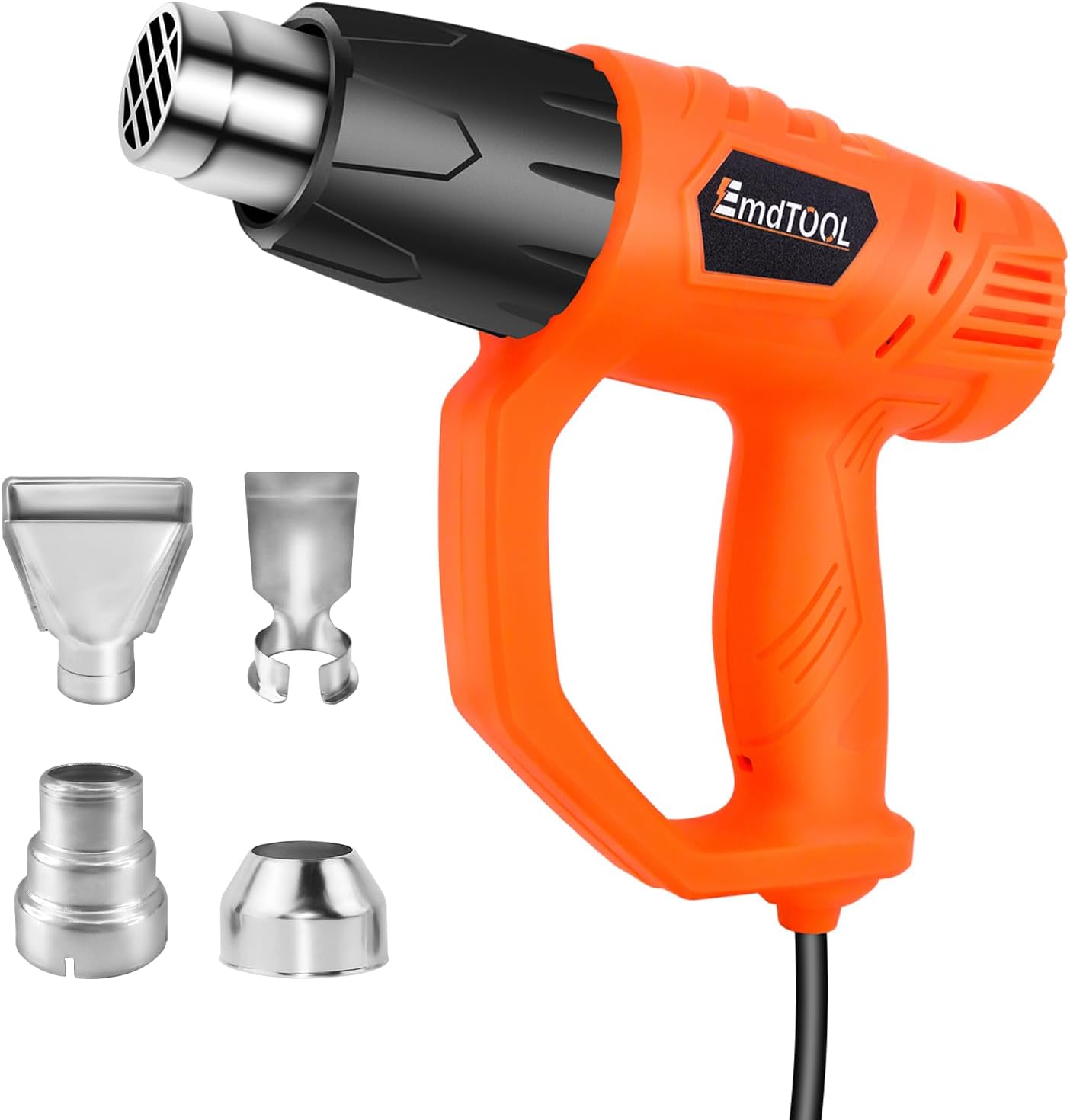 Heat Gun Kit Variable Temperature Control 60°C - 600°C Hot Air Blower Hot Air Gun 2500W Hot Air Blower Dual High 300L/min & 500L/min, Hot Air Gun with 4 Nozzles