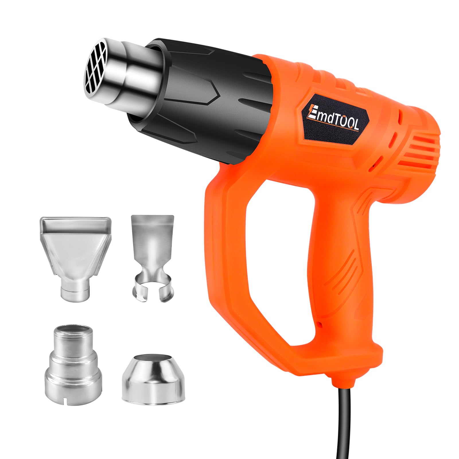 2000W Crafts Heat Gun with 4Nozzles, 300℃ & 600℃ Heat Gun Dual Temp, Overload Protection,Fast Heating, Electric Hot Air Gun for Crafting, Paint Stripping,Heat Shrink, Vinyl Wrap, Candle Making, Orange