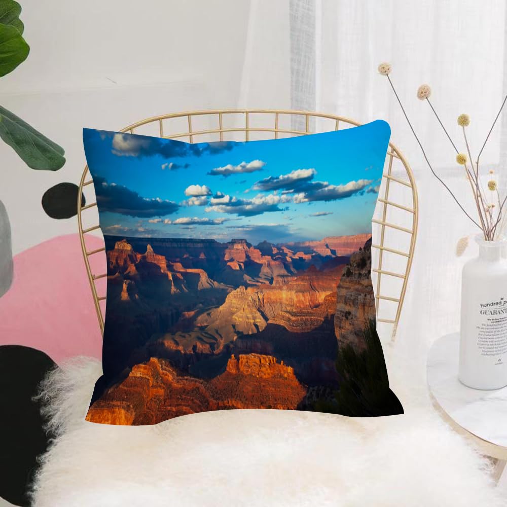 HYOSXW Cushion Cover,Throw Pillow Case Home Decorative for Living Room Bedroom Sofa Chair 16X16 Inch,Historic rock formation of the Grand Canyon at sunrise sky and clouds,Pillowcase 40X40cm