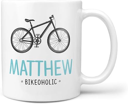 Bike Bicycle Cycle Cycling for Him Personalised Gift Name Text Names 10oz Ceramic Mug